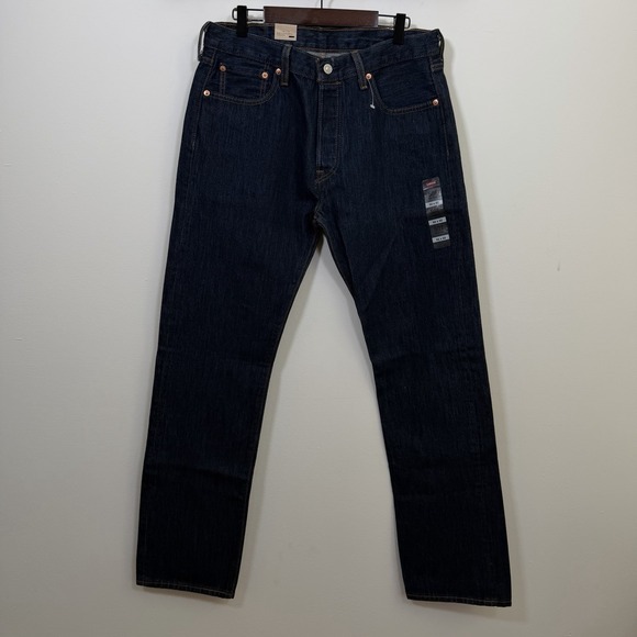 Levi's Other - Levi's 501 Original Fit Men's Jeans 32x32 Dark Wash Blue Denim Button Fly NEW